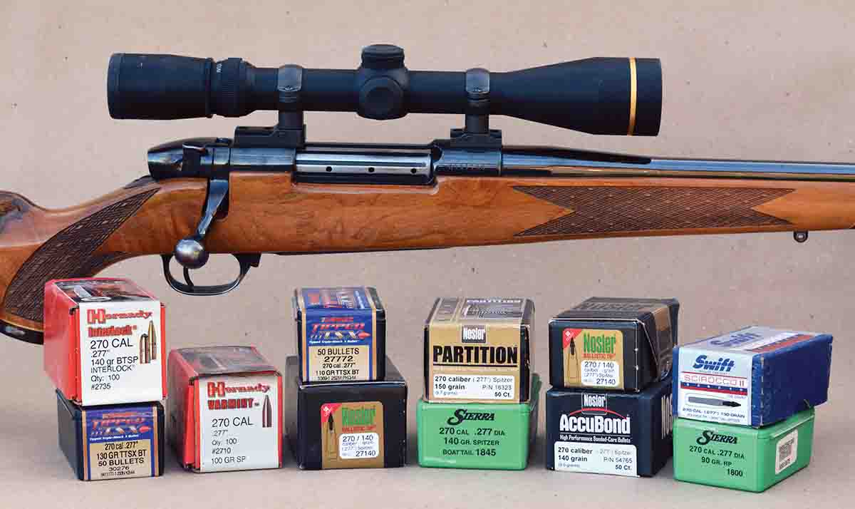 Bullet selection is broad and includes advanced, high-performance hunting bullets.